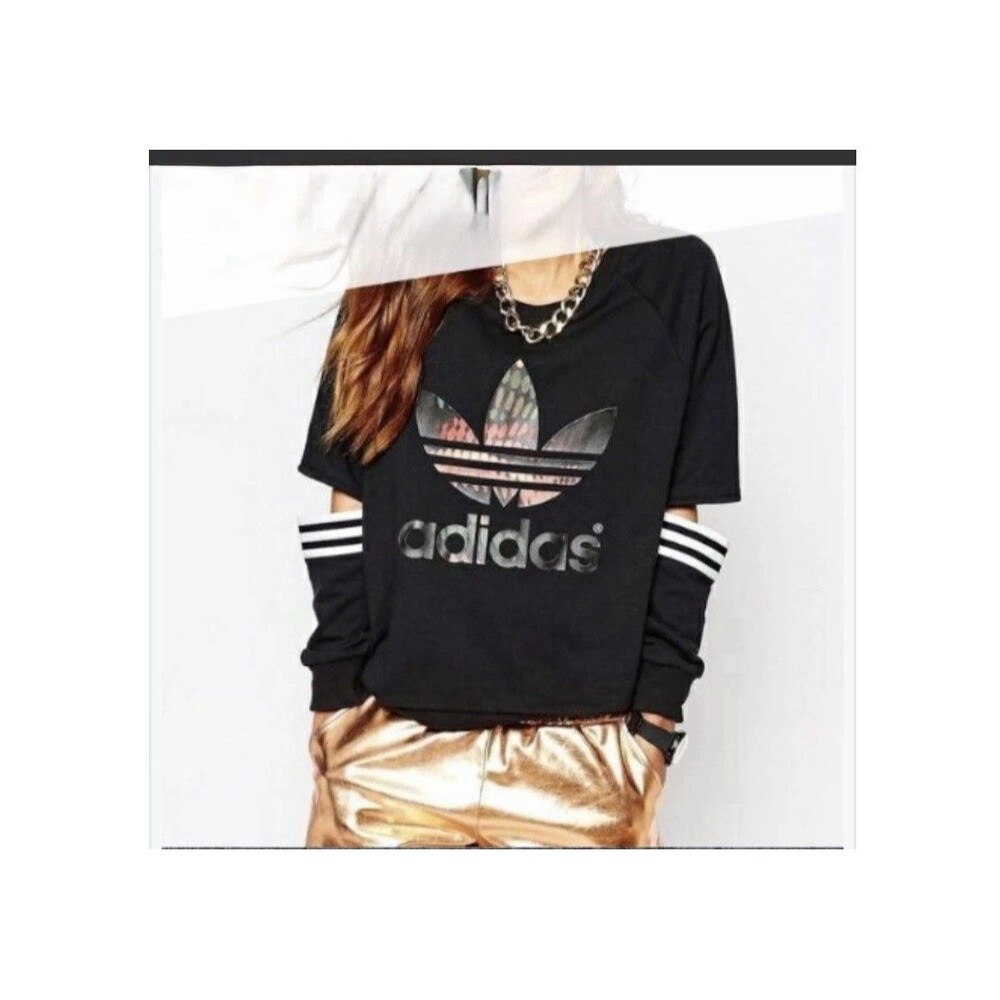 Adidas x Rita Ora Sweatshirt Cut Out Elbow Graphic Trefoil Limited Edition M